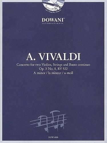 Cover image for Concerto a-minor Op.3 No.8 RV 522: 2 Violins-Strings-Bc for Violin and Piano