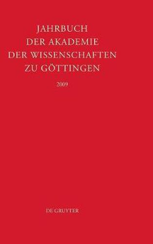 Cover image for Jahrbuch der Goettinger Akademie der Wissenschaften, Jahrbuch der Goettinger Akademie der Wissenschaften (2009)