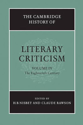 Cover image for The Cambridge History of Literary Criticism: Volume 4, The Eighteenth Century