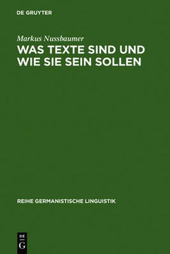 Cover image for Was Texte sind und wie sie sein sollen