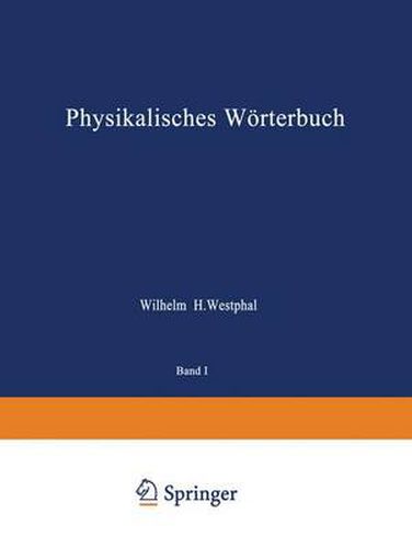 Cover image for Physikalisches Woerterbuch: Zwei Teile in Einem Band