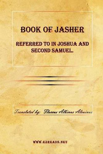 Cover image for Book of Jasher Referred to in Joshua and Second Samuel.