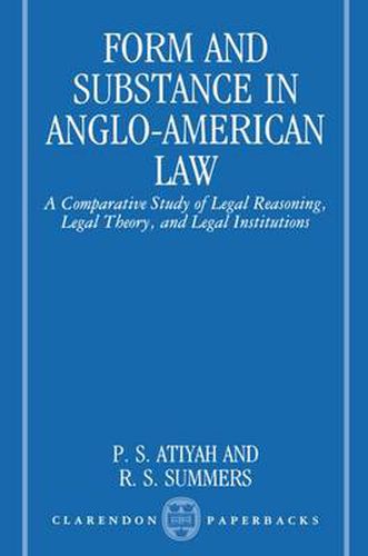 Cover image for Form and Substance in Anglo-American Law