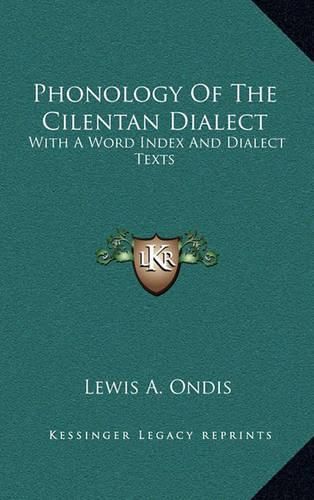 Cover image for Phonology of the Cilentan Dialect: With a Word Index and Dialect Texts