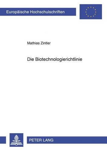 Cover image for Die Biotechnologierichtlinie