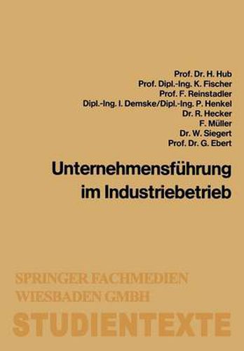 Cover image for Unternehmensfuhrung Im Industriebetrieb