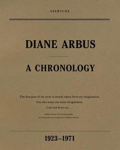 Cover image for Diane Arbus: A Chronology