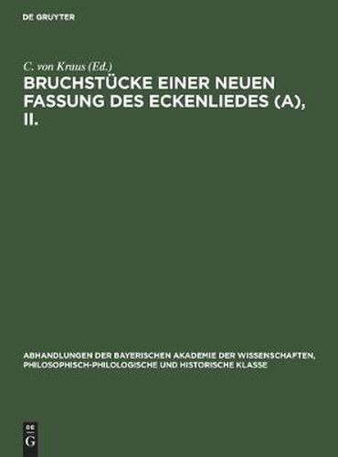 Cover image for Bruchstucke Einer Neuen Fassung Des Eckenliedes (A), II.