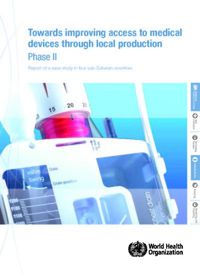 Cover image for Towards improving access to medical devices through local production: Phase II: Report of a case study in four sub-Saharan countries