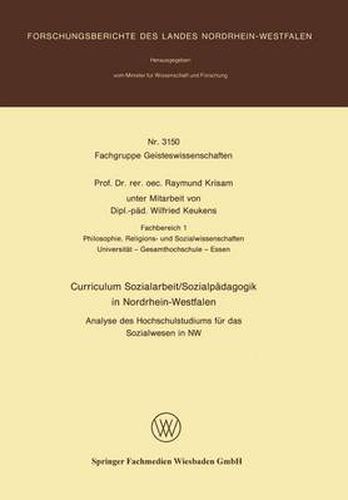 Cover image for Curriculum Sozialarbeit/Sozialpadagogik in Nordrhein Westfalen