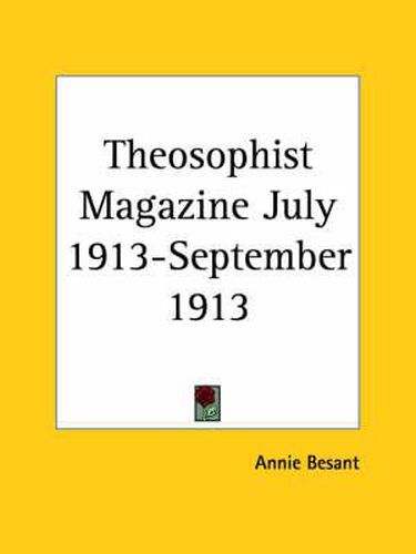 Cover image for Theosophist Magazine (July 1913-September 1913)