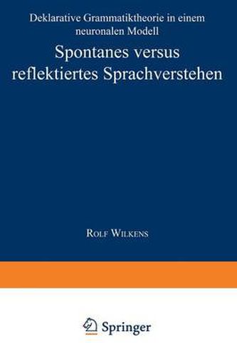 Cover image for Spontanes Versus Reflektiertes Sprachverstehen