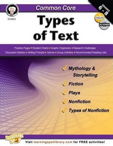Cover image for Common Core: Types of Text