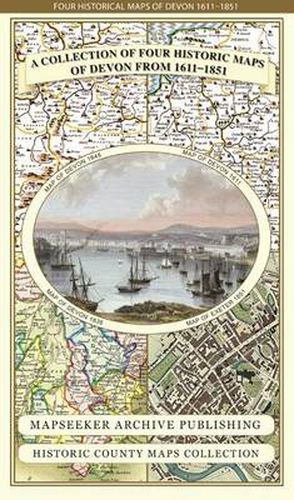 Devon 1611 - 1836 - Fold Up Map that features a collection of Four Historic Maps, John Speed's County Map 1611, Johan Blaeu's County Map of 1648, Thomas Moules County Map of 1836 and a Plan of Exeter 1851 by John Tallis.