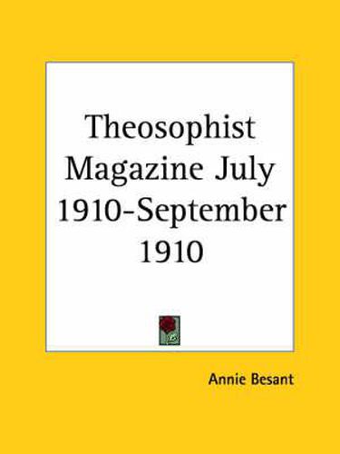 Cover image for Theosophist Magazine (July 1910-September 1910)