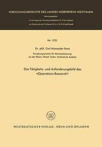 Cover image for Das Tatigkeits- Und Anforderungsbild Des  Operations Research