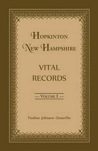 Cover image for Hopkinton, New Hampshire, Vital Records, Volume 1