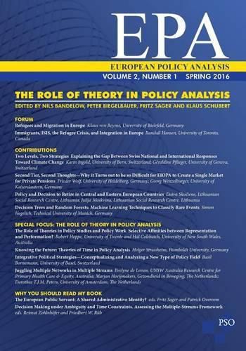 Cover image for The Role of Theory in Policy Analysis: Volume 2, Number 1 of European Policy Analysis