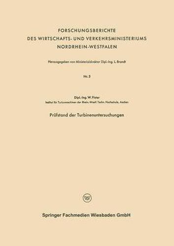 Cover image for Prufstand Der Turbinenuntersuchungen