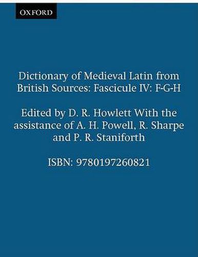 Cover image for Dictionary of Medieval Latin from British Sources