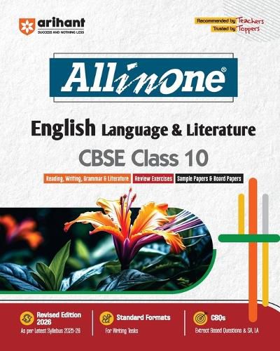Cover image for Arihant All in One English Language & Literature Class 10 for CBSE Exams 2025-26 as per latest syllabus CBQs, Focused Theory, Reading, Writing, Grammar & Literature, Review Exercises, Sample Papers