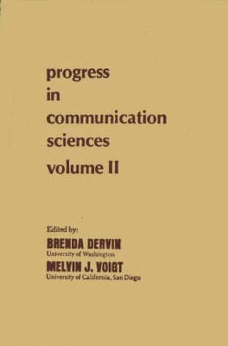 Cover image for Progress in Communication Sciences, Volume 2