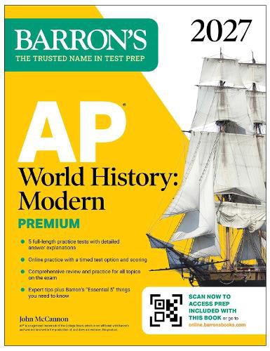 Cover image for AP World History: Modern Premium, 2027: Prep Book With 5 Practice Tests + Comprehensive Review + Online Practice
