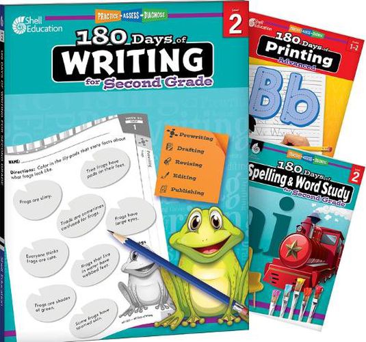 Cover image for 180 Days(tm) Writing, Spelling, & Printing Grade 2: 3-Book Set