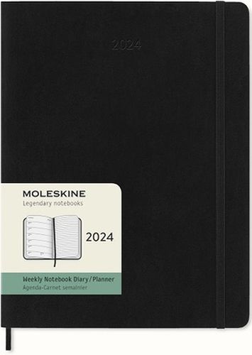 Moleskine 2024 Weekly Notebook Diary - Extra Large Black Soft Cover