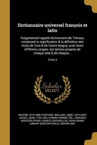 Cover image for Dictionnaire universel francois et latin