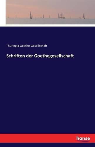 Cover image for Schriften der Goethegesellschaft