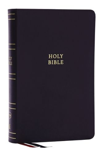 NKJV, Single-Column Reference Bible, Verse-by-verse, Black Bonded Leather, Red Letter, Comfort Print (Thumb Indexed)