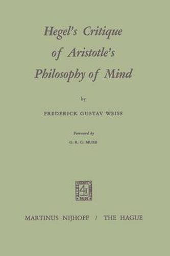 Cover image for Hegel's Critique of Aristotle's Philosophy of Mind