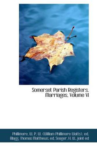 Cover image for Somerset Parish Registers. Marriages, Volume VI