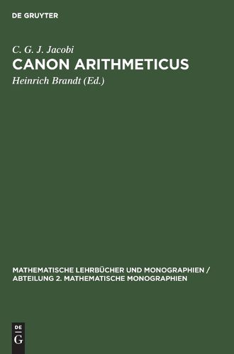 Cover image for Canon Arithmeticus