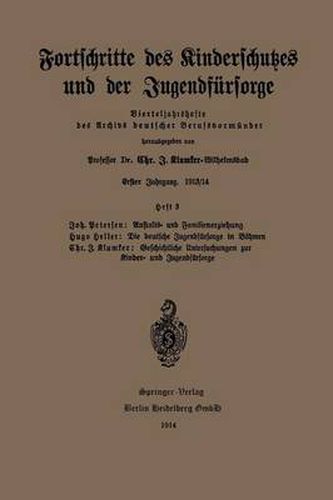Cover image for Fortschritte Des Kinderschutzes Und Der Jugendfursorge