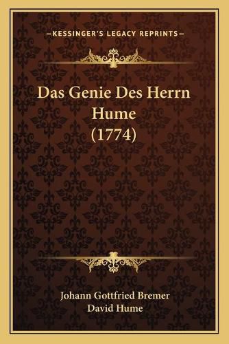 Cover image for Das Genie Des Herrn Hume (1774)