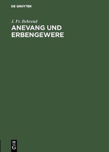 Cover image for Anevang und Erbengewere