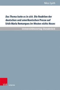 Cover image for Schriften des Erich Maria Remarque-Archivs.: Eine vergleichende Rezeptionsstudie A