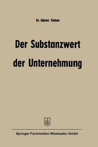 Cover image for Der Substanzwert Der Unternehmung