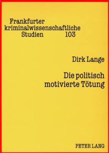 Cover image for Die Politisch Motivierte Toetung