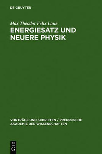 Cover image for Energiesatz und neuere Physik