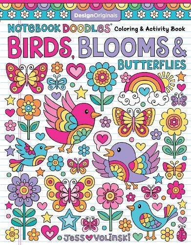 Notebook Doodles Birds, Blooms and Butterflies: Coloring & Activity Book