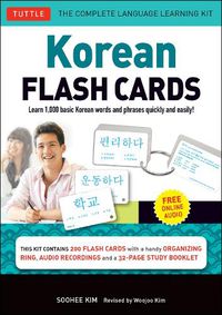 Cover image for Korean Flash Cards Kit: Learn 1,000 Basic Korean Words and Phrases Quickly and Easily! (Hangul & Romanized Forms) Downloadable Audio Included