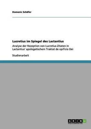 Cover image for Lucretius Im Spiegel Des Lactantius
