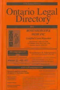 Cover image for Ontario Legal Directory: Published Annually Since 1925