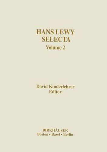 Cover image for Hans Lewy Selecta: Volume 2