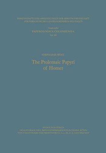 Cover image for The Ptolemaic Papyri of Homer