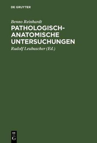 Cover image for Pathologisch-anatomische Untersuchungen