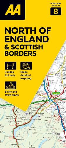 Cover image for AA Road Map North of England & Scottish Borders